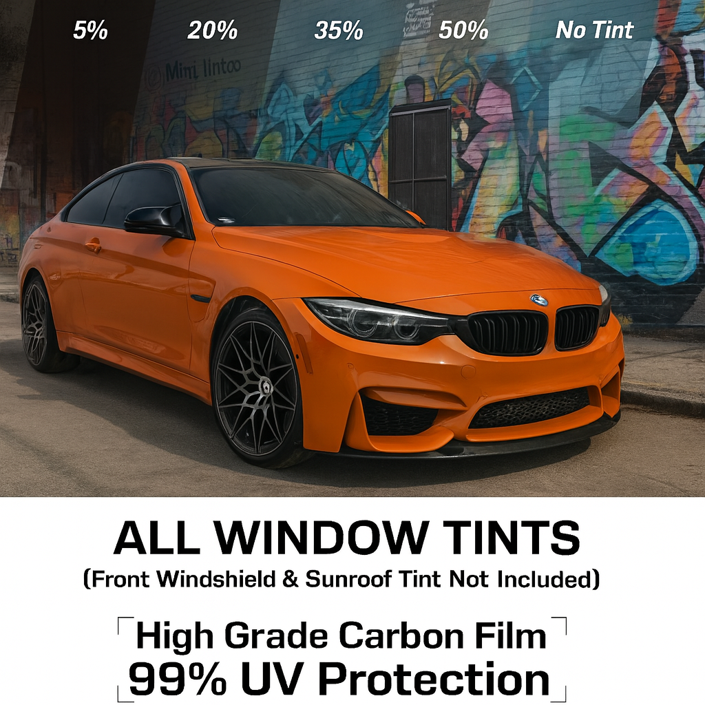 All Windows PreCut Tint for Coupe, Hatch, Sedan Cars : High Grade Carbon